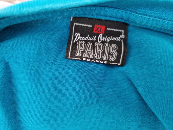 T-Shirt Bleu Imprime Blanc Délavé Paris - photo numéro 6