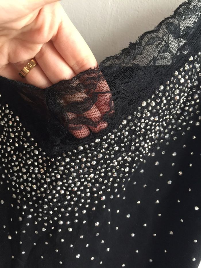 Débardeur femme à dentelle et paillette - photo numéro 2