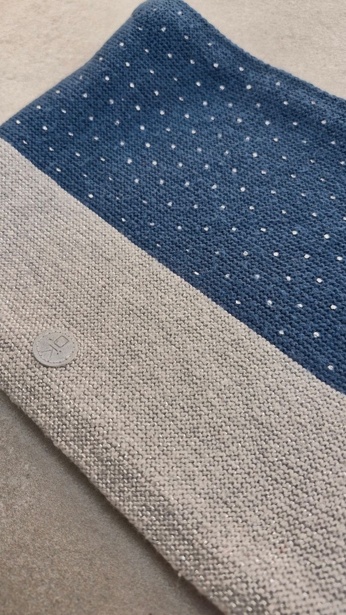 Tour de cou / snood fille bleu canard et gris irisé - photo numéro 3