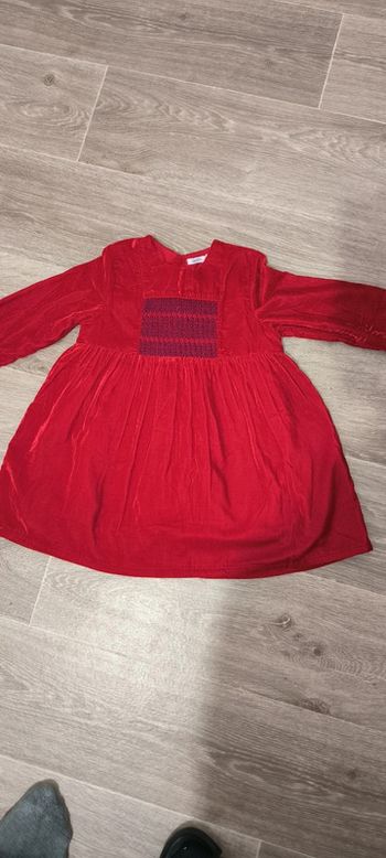 Robe velours rouge