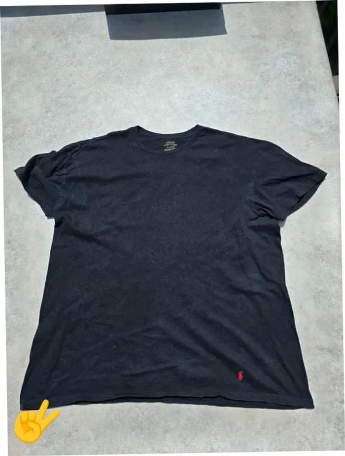 T-shirt Ralph Lauren XXL coupe col rond noir Homme Men tee66 - photo numéro 4