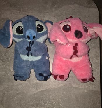 Lot duo peluches animées stitch et angel