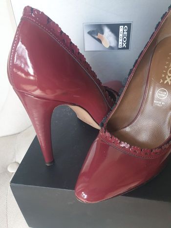 Escarpins cuir vernis rouge bordeaux - Geox T. US10