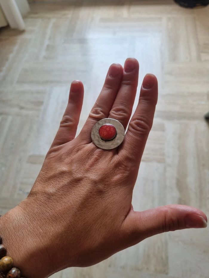 Lot de 2 bagues ajustables noir et rouge - photo numéro 4