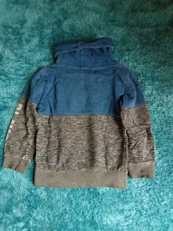 Pull à col bicolore bleu et gris Kiabi 6 ans - photo numéro 2