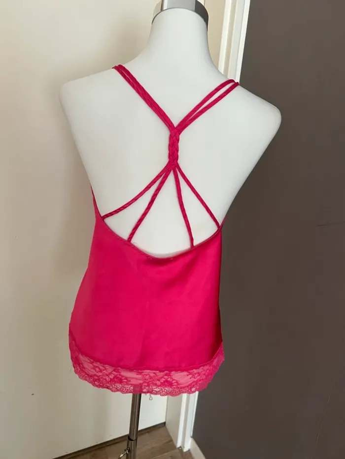 Etam top, caraco, rose, satin fuchsia, taille 38 femme - photo numéro 6