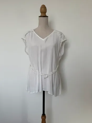 Haut t-shirt fluide blouse camicia blusa Camicetta camisa top crochet Ricamo Tanktop Camiseta