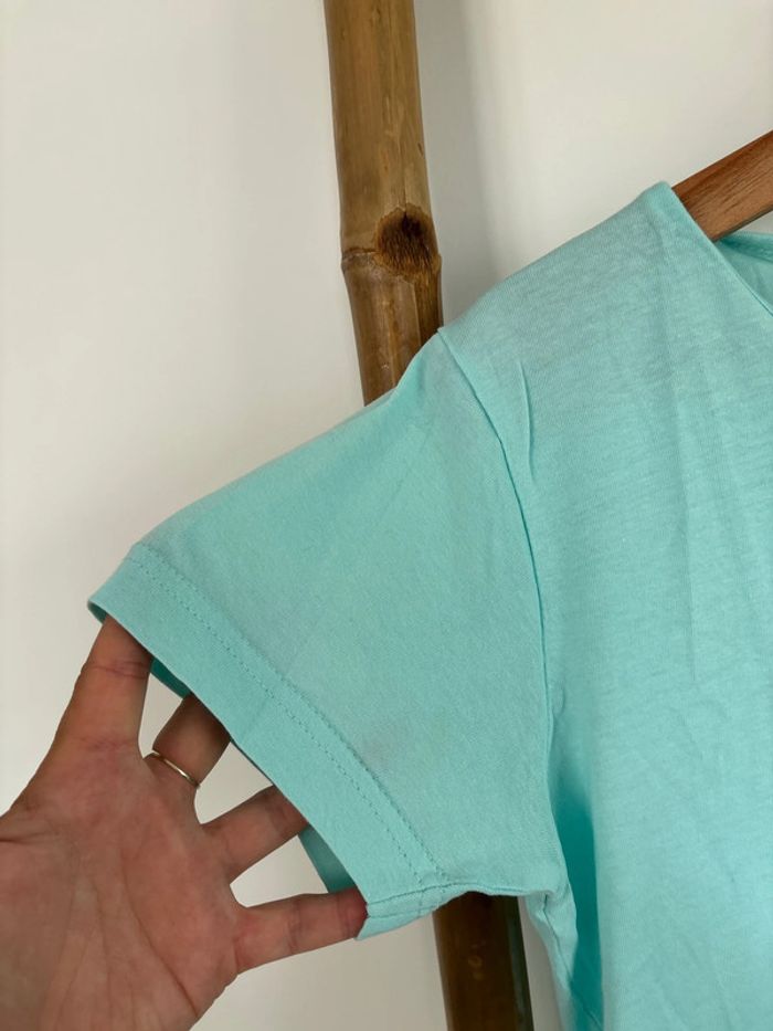 T-shirt bleu turquoise 100% coton taille M/L - photo numéro 3