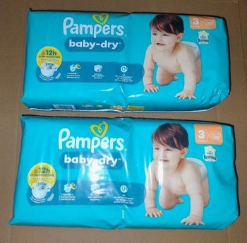 Pampers baby dry taille 3 (2 x 50 couches) 6-10 kg
