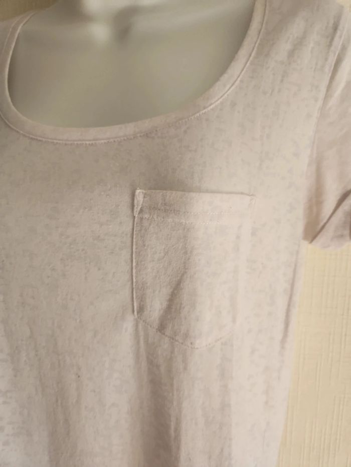 Tee-shirt blanc manches courtes avec poche poitrine - photo numéro 5