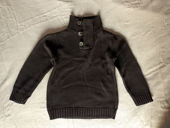 Pull col montant bleu garçon 4 ans NKY
