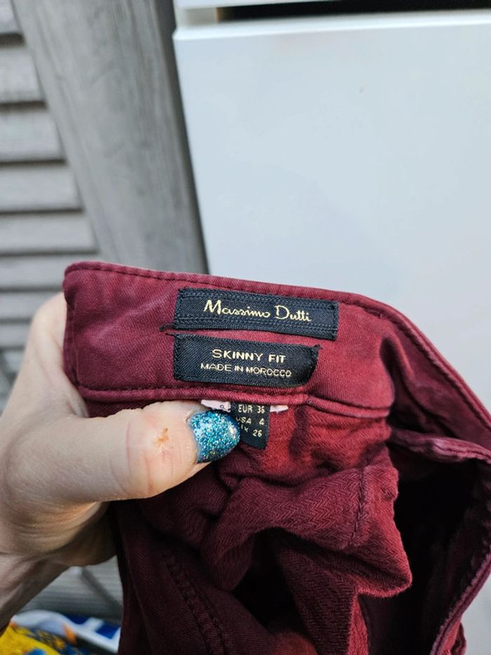 Pantalon bordeaux Massimo Dutti taille 36 - photo numéro 7