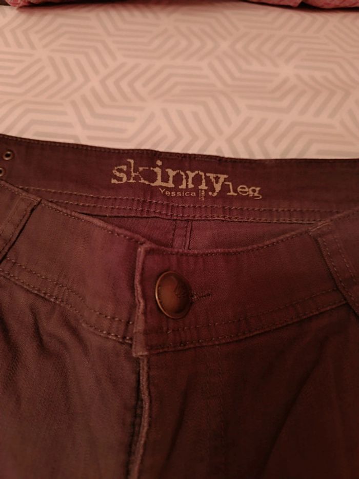 Jean skinny marron T. 42 _ Yessica - photo numéro 3
