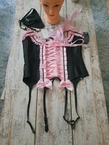 Corset/bustier/guêpière A Lacet Hyper Sexy nœud et lacages satiné