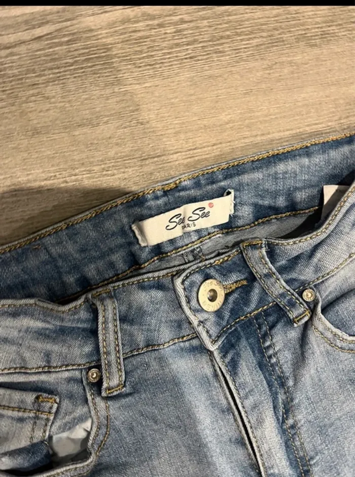 👖 jean bleu clair destroy taille 36 👖 - photo numéro 2