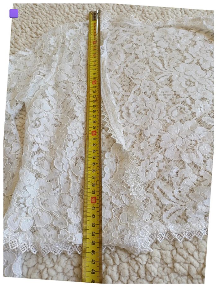 Gilet dentelle blanche manches longues sexy mignon romantique– Taille S - photo numéro 7