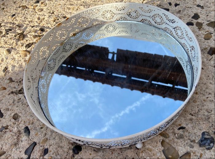 Plateau miroir blanc