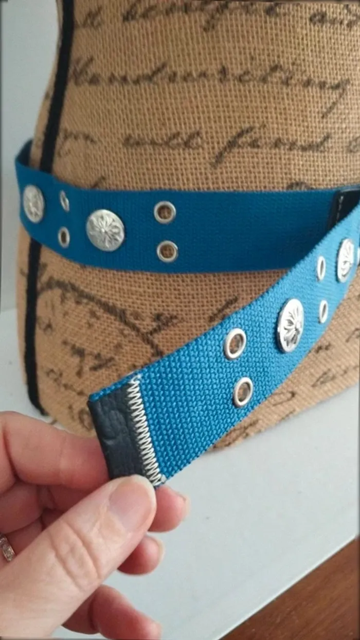 Ceinture bleu ronds argenté 95 cm - photo numéro 5