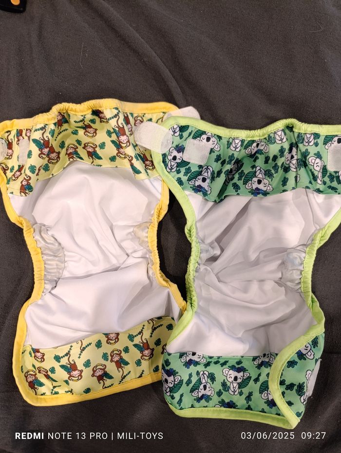 Lot de 2 couche lavable te2 bum diapers - photo numéro 2