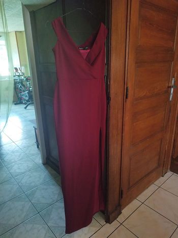 Robe longue évasé rouge bordeaux vintage S/36