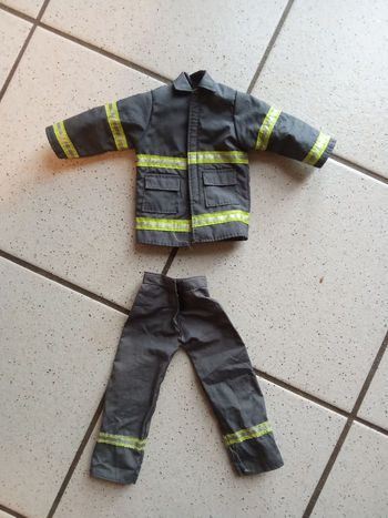 Tenue pompier pour action man , ken, vêtements, pantalon, veste