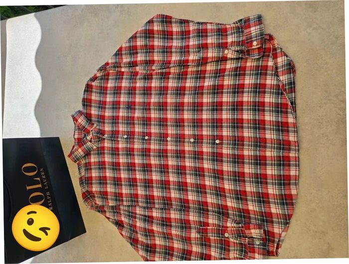 Chemise Ralph Lauren manche longue Taille XL rouge Homme Men CHE123 - photo numéro 4