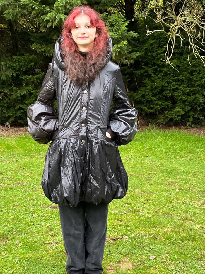 Long manteau bouffant extravagant / manteau d'hiver pour femme - photo numéro 12