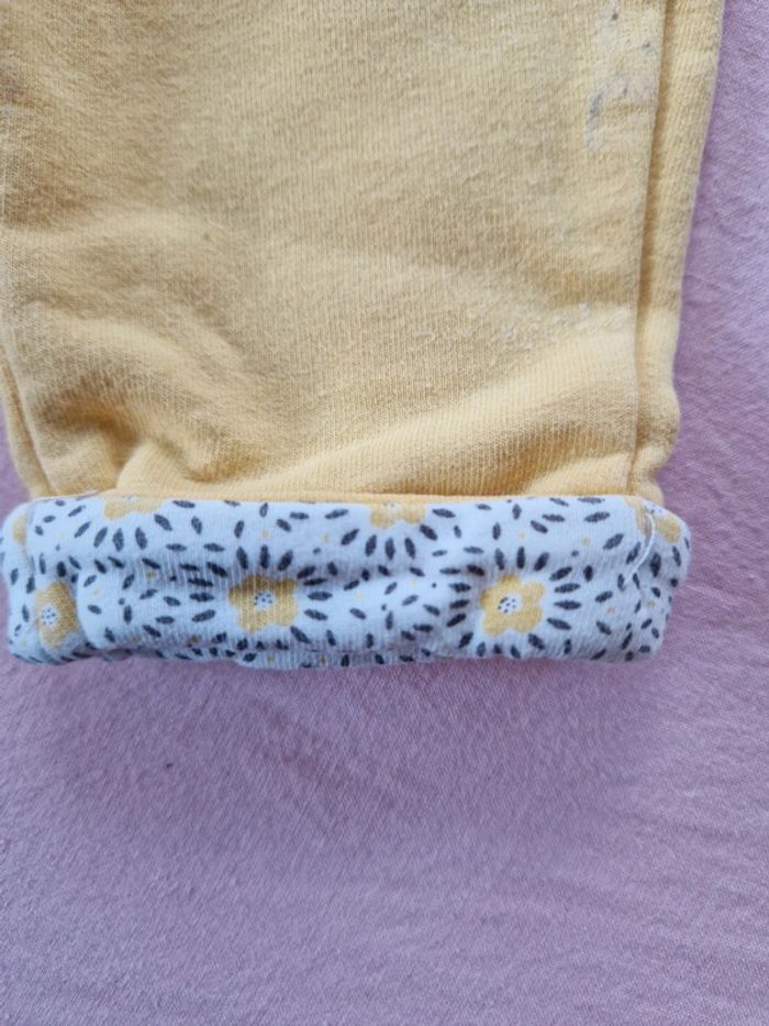 Pantalon bébé fille Mots d'enfants jaune fleurs 3 mois - photo numéro 4
