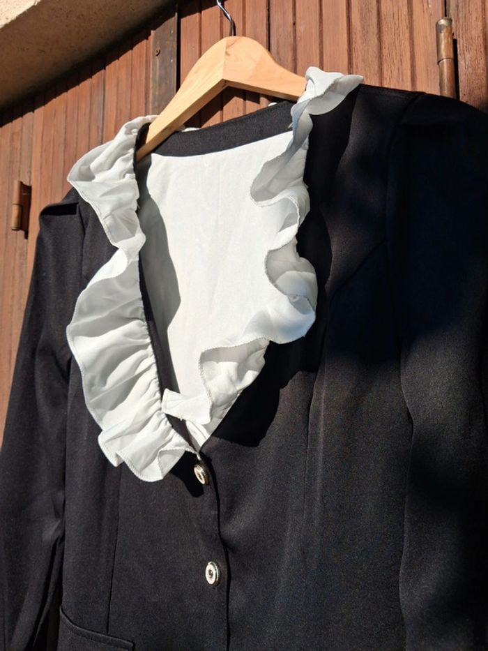 Robe chemise courte noire et blanche - photo numéro 2