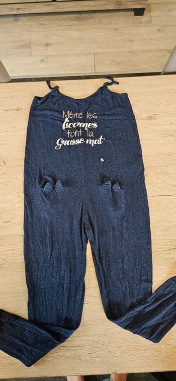 Combinaison de nuit, légère, bleue foncé, Etam, taille XS, peu mise