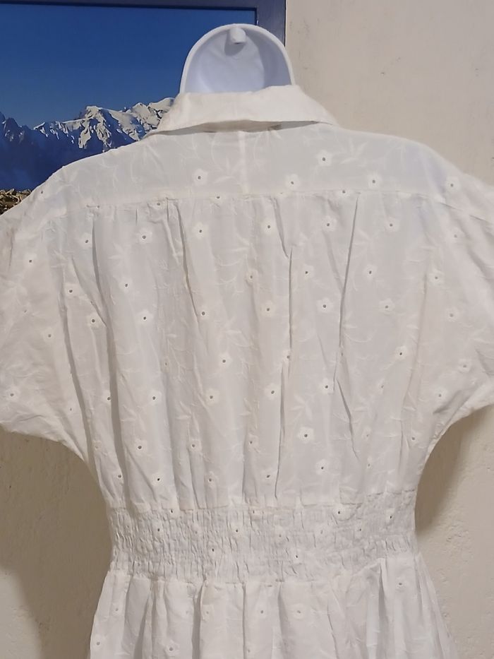 Robe longue blanche façon dentelle de Calais. Zara Taille L - photo numéro 7