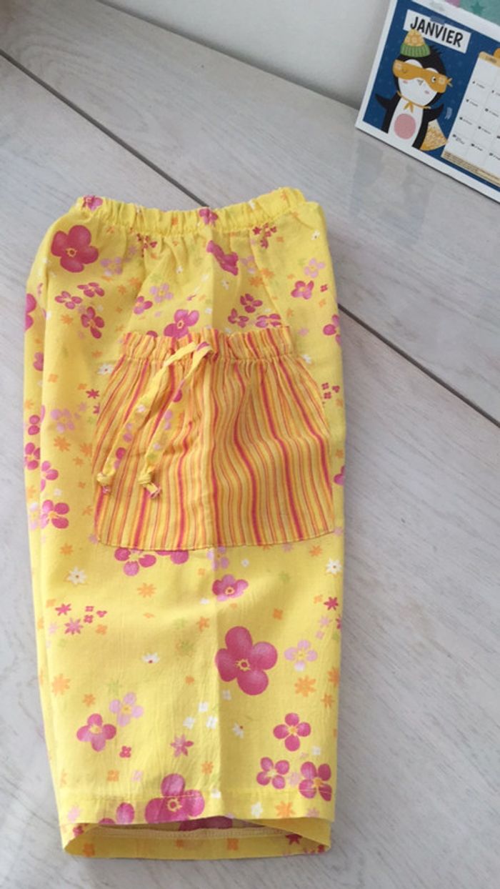 Pantacourt été jaune fleuri 4ans Les Minots - photo numéro 5