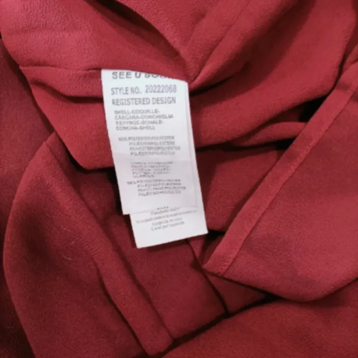 Robe courte à volant bordeaux haut plissée See U Soon manches longues col tunisien taille 36 A1084 - photo numéro 9