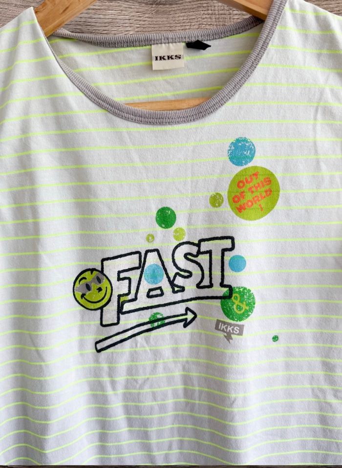 Débardeur vintage gris vert dessin ikks taille 34 XS - photo numéro 2