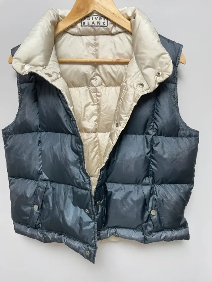Poivre Blanc réversible vintage Doudoune sans manches / Vest Medium - photo numéro 11