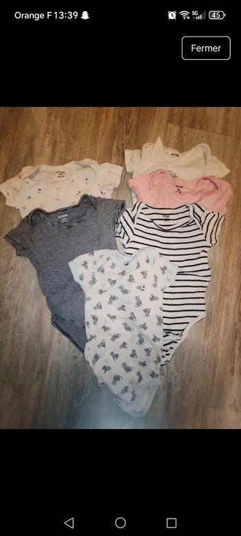 Boddies manches courtes 9 mois