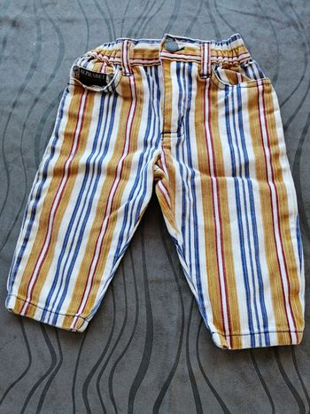 Pantalon rayé 1 an alphabet