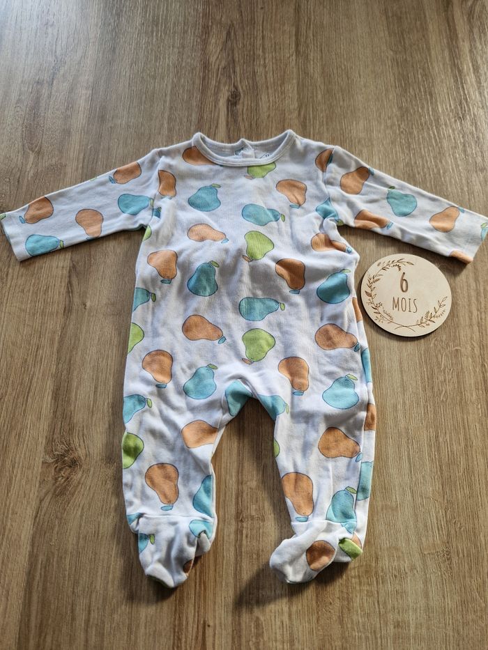 Pyjama/Grenouillère Bébé Tex 6 Mois - Motif Poires (Mixte)