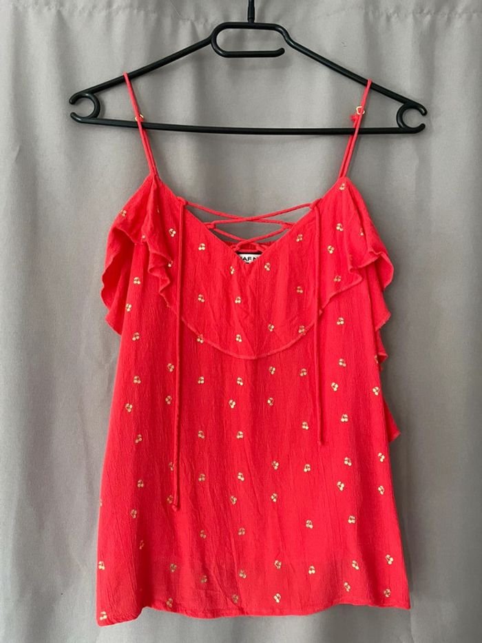 Top à bretelles rouge Naf Naf 34