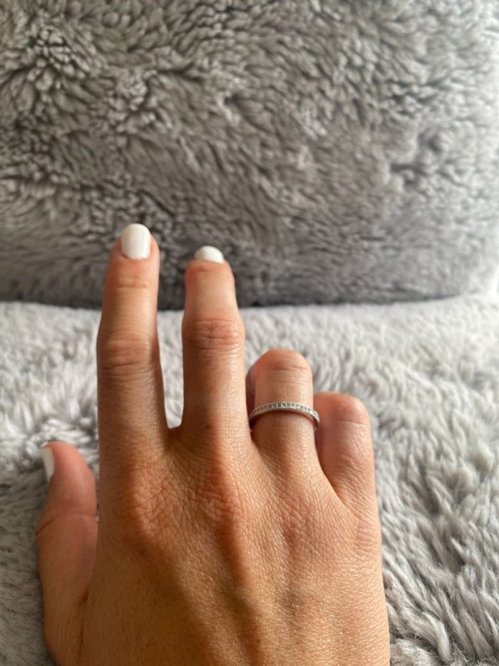 Alliance millegrains zircons - Taille 56 - photo numéro 2