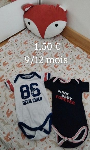 Lots bodys 9/12 mois