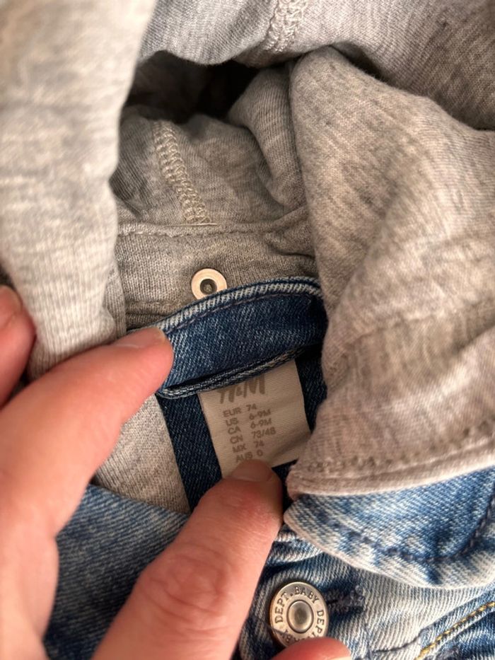 Veste en jean H&M 6/9 mois - photo numéro 3