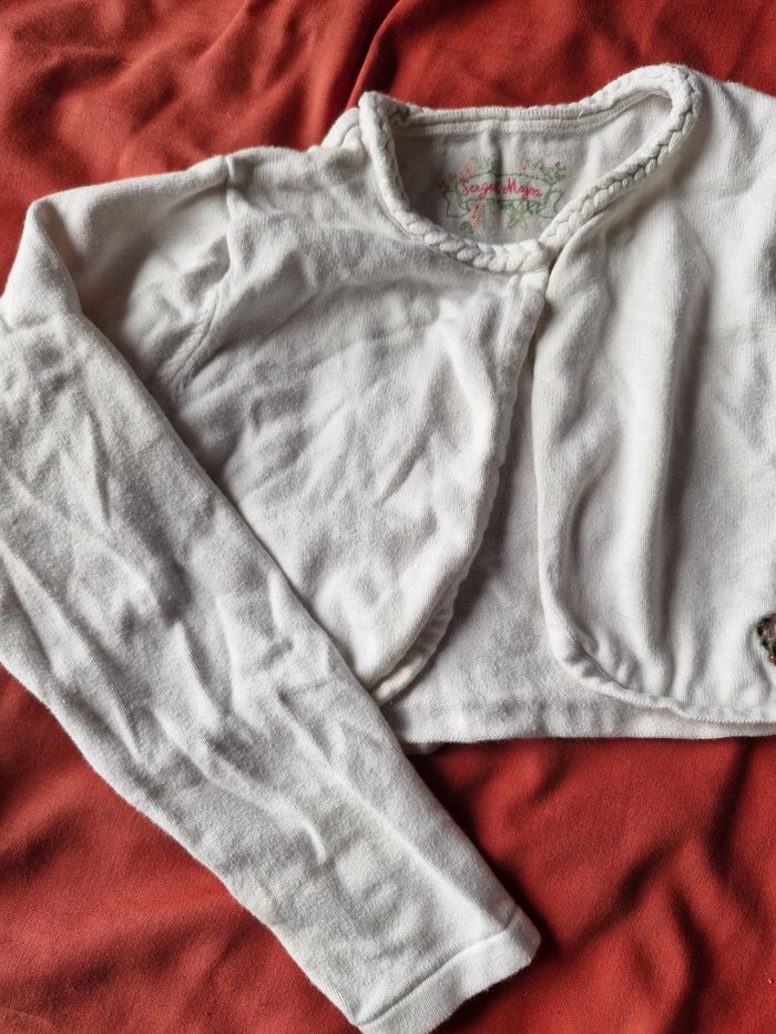 Superbe gilet style boléro papillon de perles - photo numéro 3