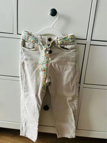 Joli pantalon vertbaudet fille 4ans détail ceinture liberty