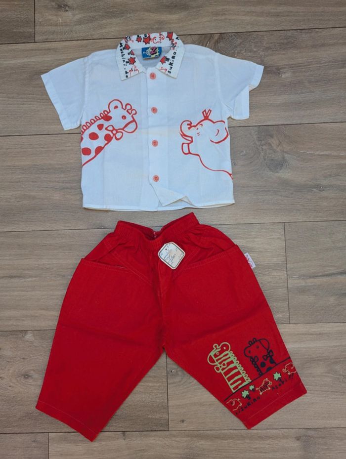 Magnifique ensemble vintage, pantalon et chemise 12 mois