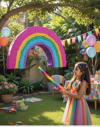 Pinata Arc-en-ciel anniversaire enfant 