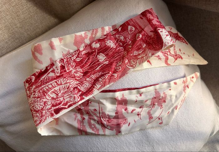 Bandeau de sac imprimé Toile de Jouy Rouge & Crème - photo numéro 3