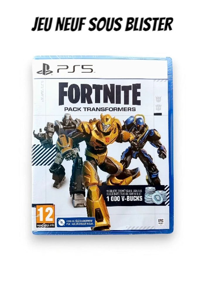 Fortnite Pack Transformers PS5 NEUF VF - 1000 V-Bucks inclus !