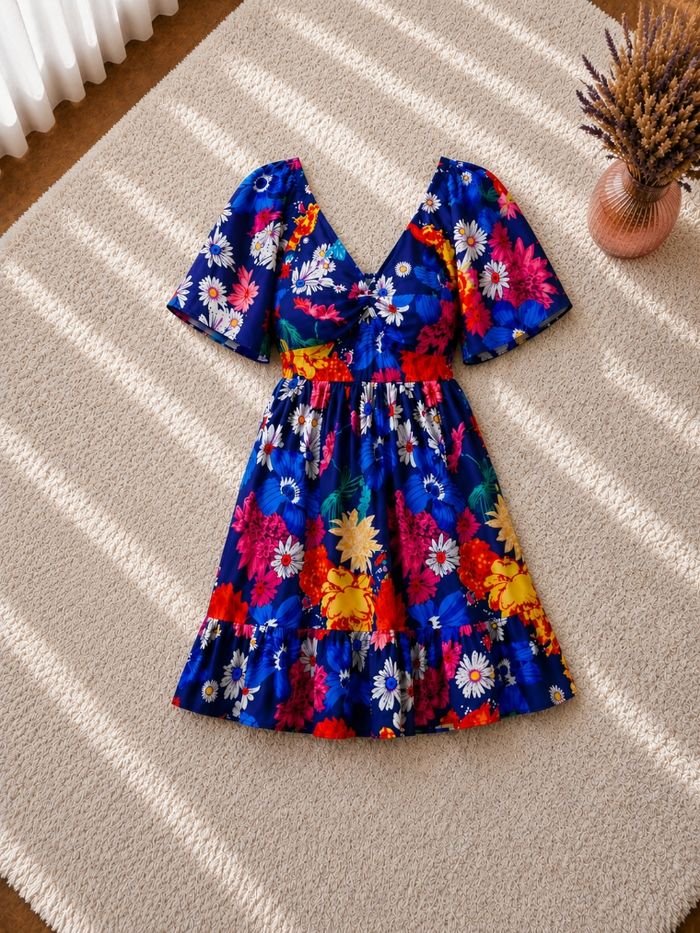 Robe festival tropical multicolore Femme taille 52 marque Violeta by Mango 👜 - photo numéro 1