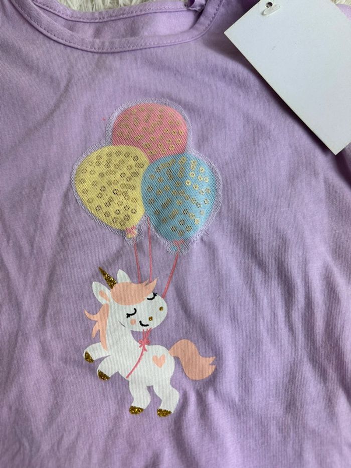 T-shirt violet licorne 🦄 boîte à malices taille 18 mois - photo numéro 2